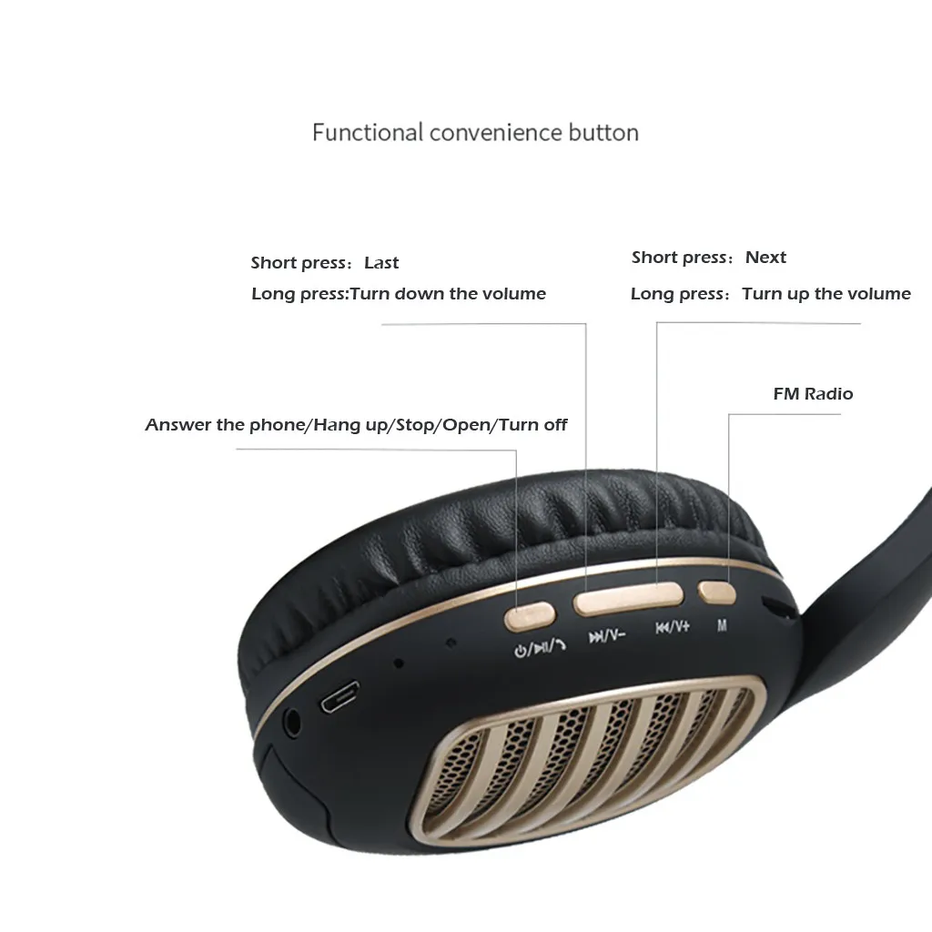 Встроенный динамик беспроводная гарнитура Bluetooth 4,2 стерео OverEar складные наушники Встроенный микрофон спортивные наушники usb Тип