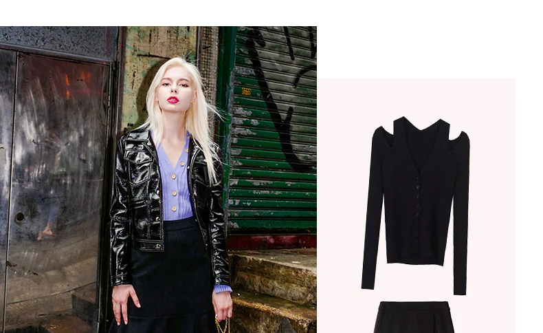 LORDLDS Black Women Leather Jacket Coat Oblique PU Faux Leather Female Short Slim Turn-down Collar Jackets Ladies coats New
