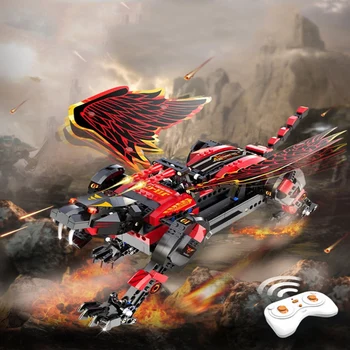 

RC Technic Remote Control Fight Sound Effect Simulation Mechanical dinosaur Animal IronTiger Building Blocks Toy Children C51061