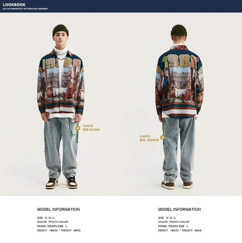 Осенняя новая Корейская версия оригинальной американской мужской печати свободная с длинными рукавами хип-хоп Тонкая Повседневная рубашка с цветочным принтом