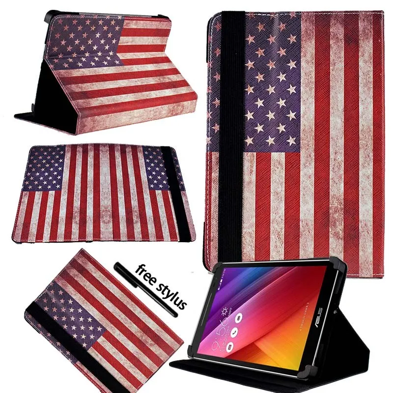 USA American Flag KK&LL для Asus ZenPad 8,0 дюймов Z380C Z380CA Z380KL Z380KNL Z380M Кожаная подставка для планшета Чехол-книжка+ Бесплатный стилус - Цвет: USA American Flag