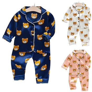 

Cute Baby Pajamas Clothes Set Cartoon Bear Kids Sleepwear For Boys Girls Soft Comfor Nightclothes Infant Suits Shirt+trousers