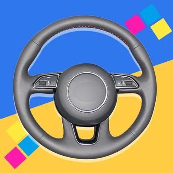 

Auto Braid On The Steering Wheel Cover for Audi Q3 (8U) 2011-2018 Q5 (8R) 2012-2017 Q7 (4L) 2011-2015 SQ5 (8R) Car Wheel Covers