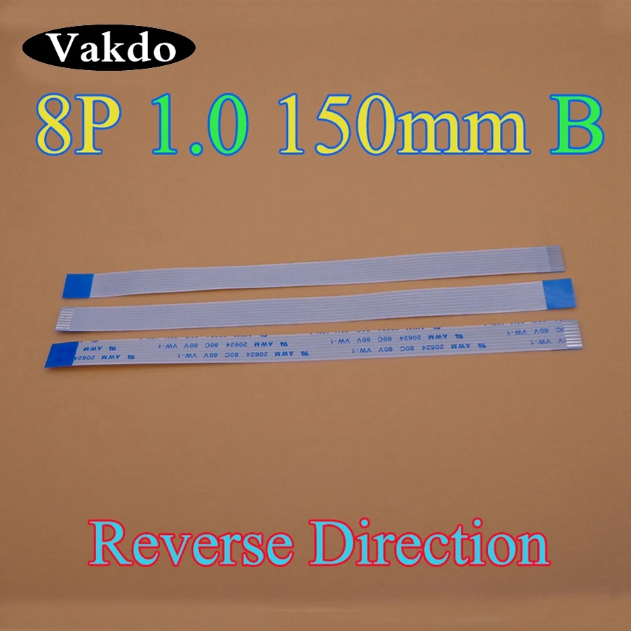 

2-500PCS FFC FPC flat flexible cable 1.0mm pitch 8 pin Reverse Length 150mm Width 9mm Ribbon Flex Cable AWM 20624 80C 60V VW-1