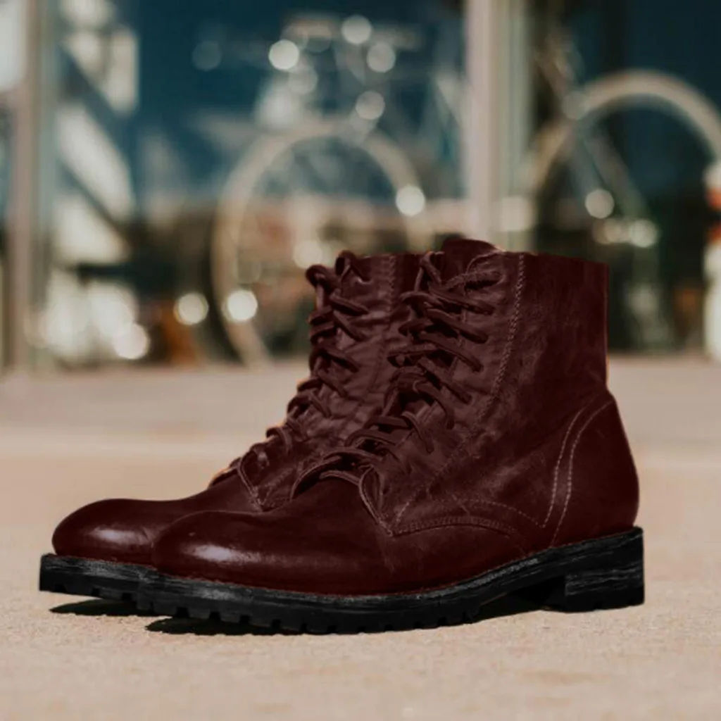 SAGACE/Мужская классическая Уличная обувь на плоской подошве рабочие ботинки в западном стиле с круглым носком и ремешком на низком каблуке Мужские ботинки в стиле ретро на низком каблуке