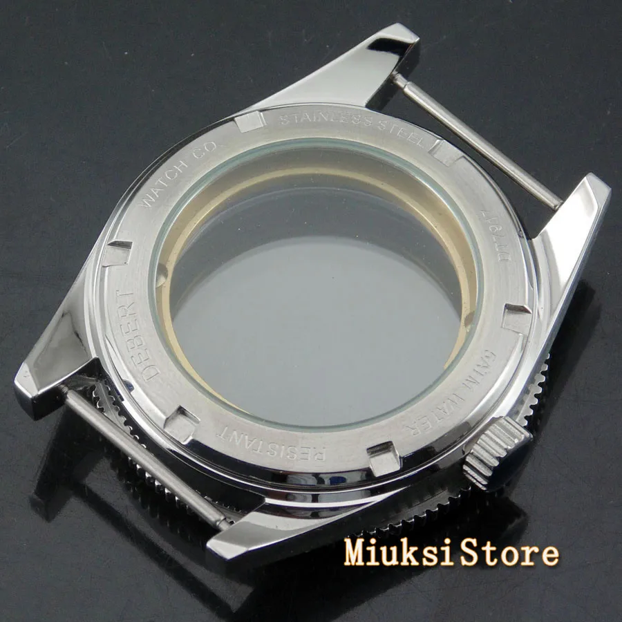 Corgeut 41mm watch case sapphire glass ceramic bezel fit Miyota 8205/8215 82 Series ETA 2836 DG2813