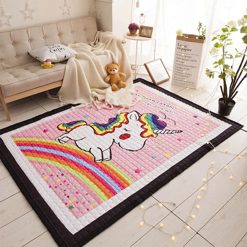 145X195 см детские игровые коврики 1,5 см утолщение мультфильм одеяло детская игра ковер в скандинавском стиле детская комната напольные украшения ковер