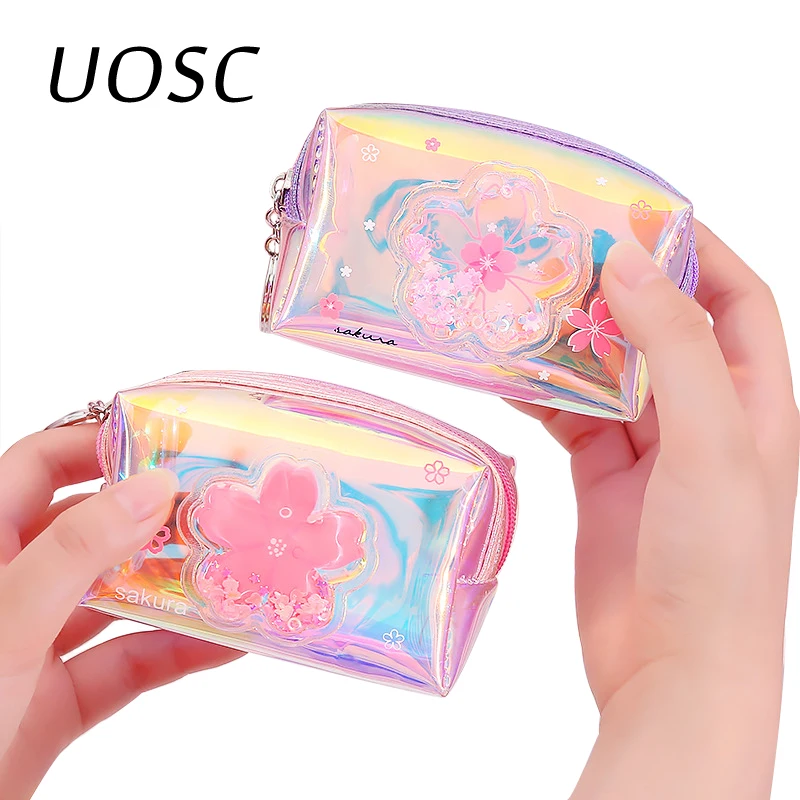 Прозрачные кошельки для мелочи UOSC с лазерной печатью Радужный маленький кошелек