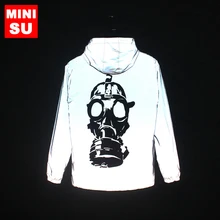 Тренч мужской светоотражающий пиджак мужские ночные блестящие Пальто harajuku с капюшоном хип-хоп крылья уличная Ветровка Куртки