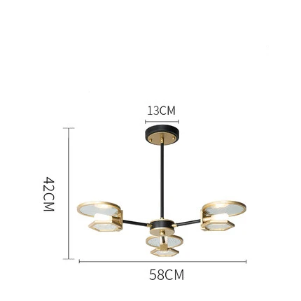 3 heads Postmodern LED luxury golden chandelier living room lamp personality creative villa dining room lamp simple household lamps - Цвет абажура: 3 heads