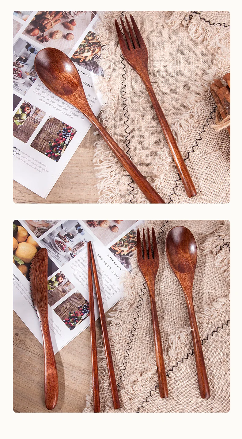 Wooden Knife and Fork Set Porcelain Tea Plate of Kitchen Pots Ceramic Plates Dinner Earthware Dishes Sets Device Cookware Spoon