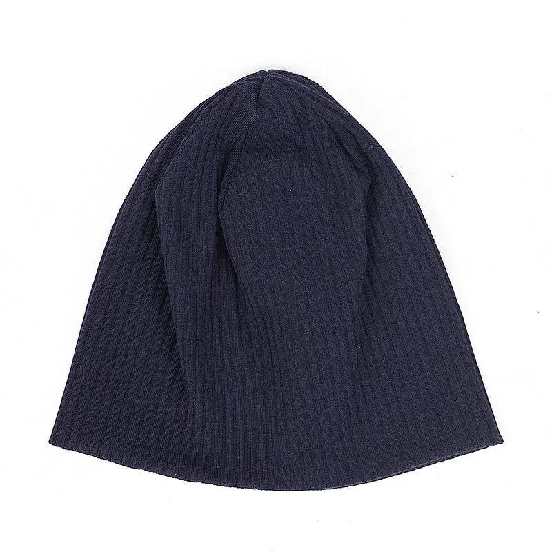 Navy-S Geebro/милые ребристые хлопковые шапки-бини для новорожденных девочек; детские вязаные шапки-бини; сезон осень-зима; шапки для новорожденных; подарки - Цвет: Navy-S