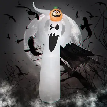 

Giant Inflatable Ghost Gift Package Halloween Party Decor Hotel Airblown Ghost Pumpkin with LED EU Plug Home Decoration