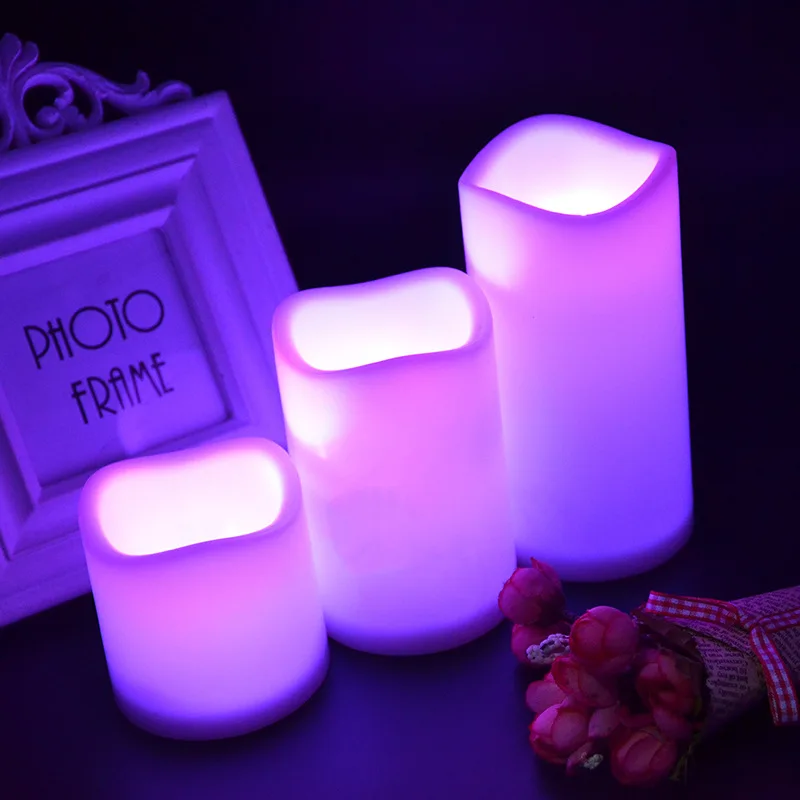 Bougie LED sans flamme avec télécommande RVB, veilleuse, fête à la maison,  décoration de chambre de Noël - AliExpress