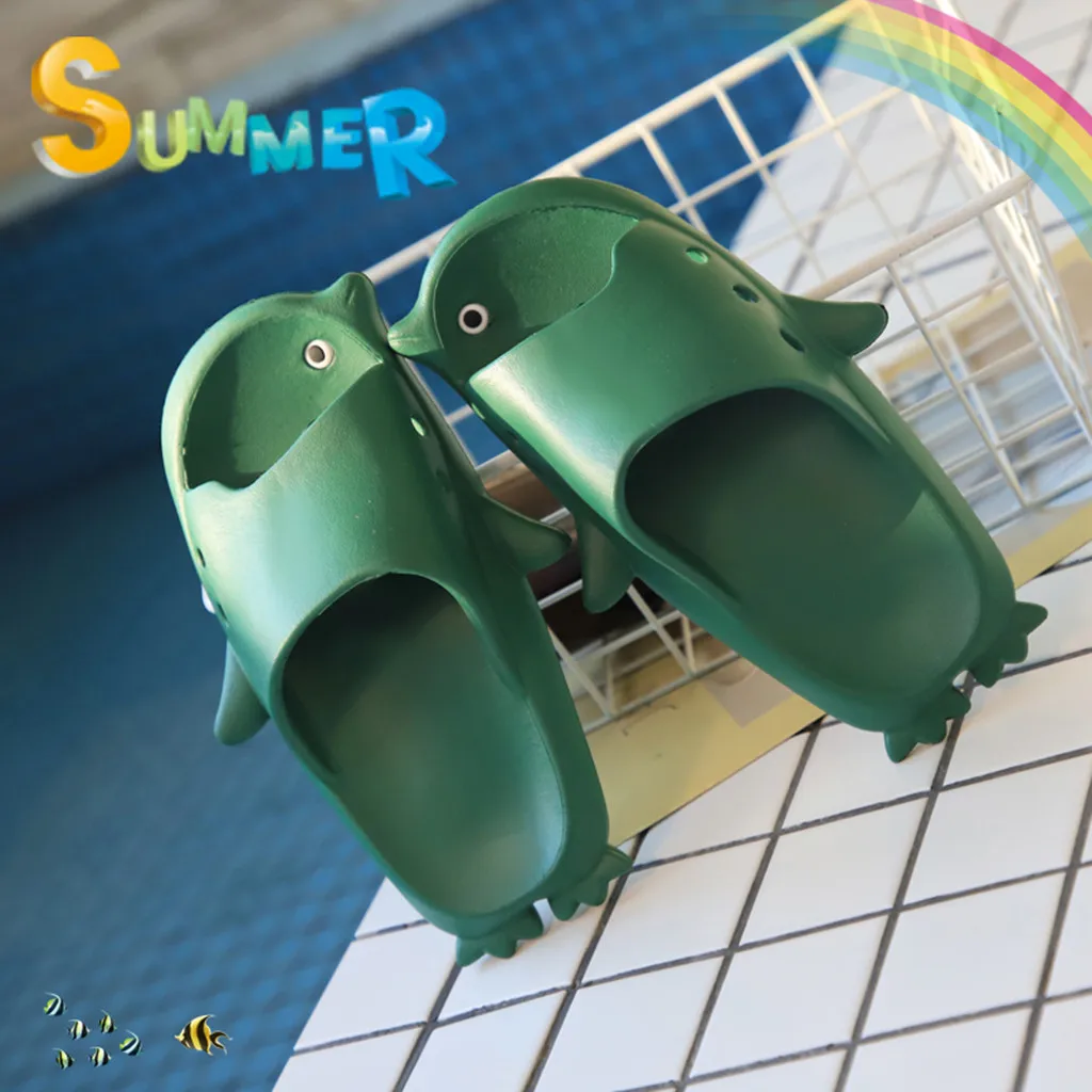 

Parent-Child Couples Cute Cartoon Penguin Shoes House Non-Slip Pool Slippers New Summer Water Flip Flops High quality Soft flip