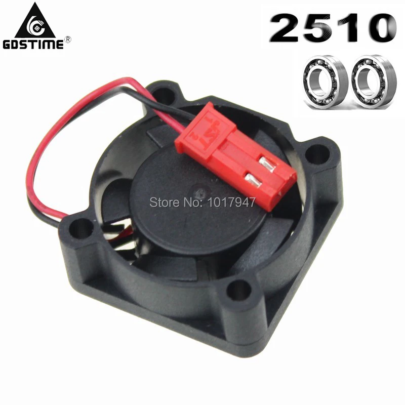 2 шт. в партии Gdstime Mini DC 12 В 25 мм 25x25x10 2510B Модель двигателя автомобиля кулер