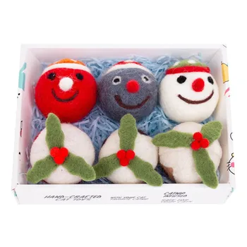 

Pet Christmas Funny Cat Scratching And Bite Resistant Colored Wool Balls 6 Boxes Interactive Animal Toys**