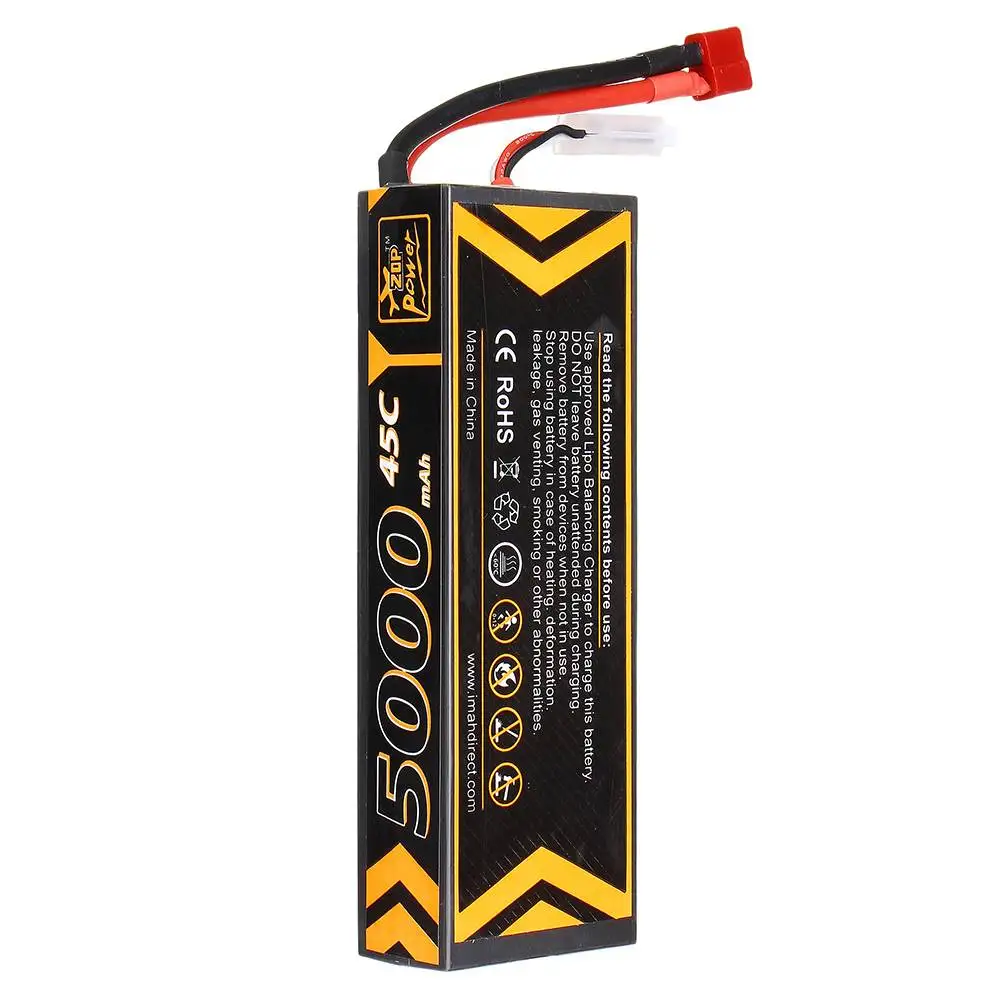1/2/4 шт. оригинальный ZOP Мощность 7 4 V 5000 мА/ч 45C 2S Lipo Батарея Т образный разъем для 1/10