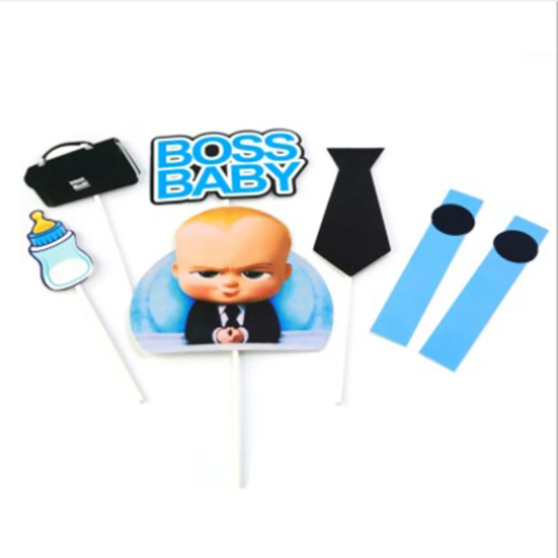Decorations De Gateaux En Forme De Drapeau Boss Baby Decoration De Patisserie Pour Fete D Anniversaire 7 Pieces Ensemble Aliexpress