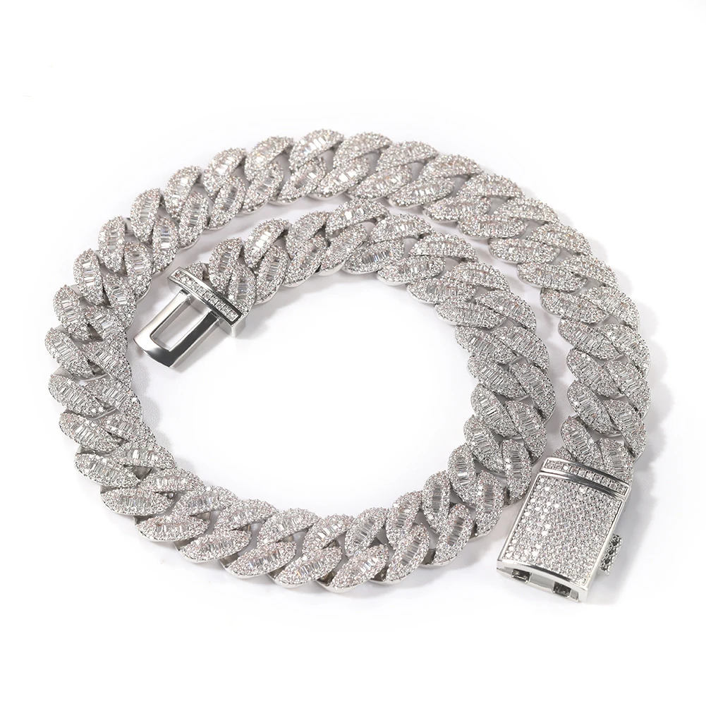 TBTK 16mm Luxury Miami Cuban Link Necklace Iced Out BaguetteCubic Zirconia Bracelet HipHop Fashion Jewelry For Party Gift