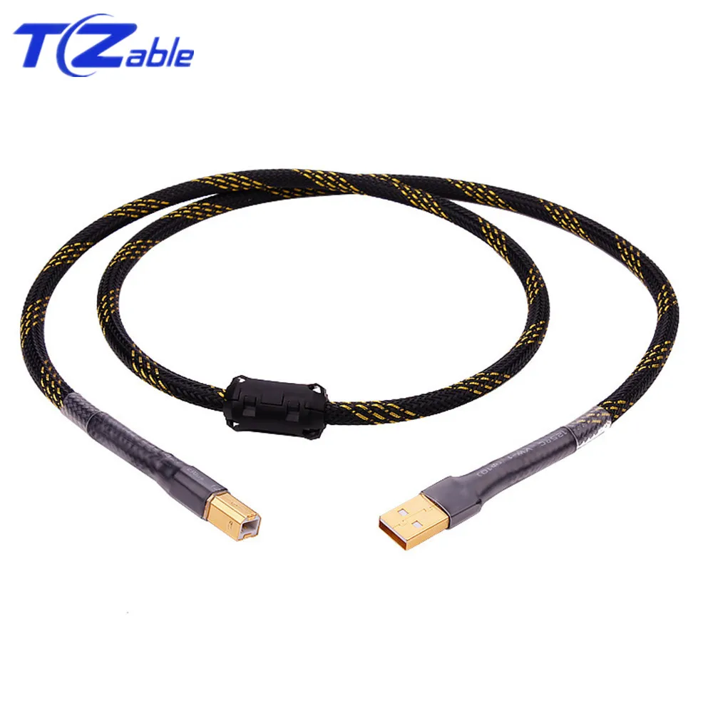 Кабель для принтера USB type A-B папа-папа позолоченный высококачественный кабель USB B экранирующий удлинитель звуковая карта DAC Line - Цвет: Gold
