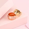 Stainless Steel Shiny Rhinestone Ring For Women Fashion Luxury Gold Color Wedding Band Jewelry Accessories 6