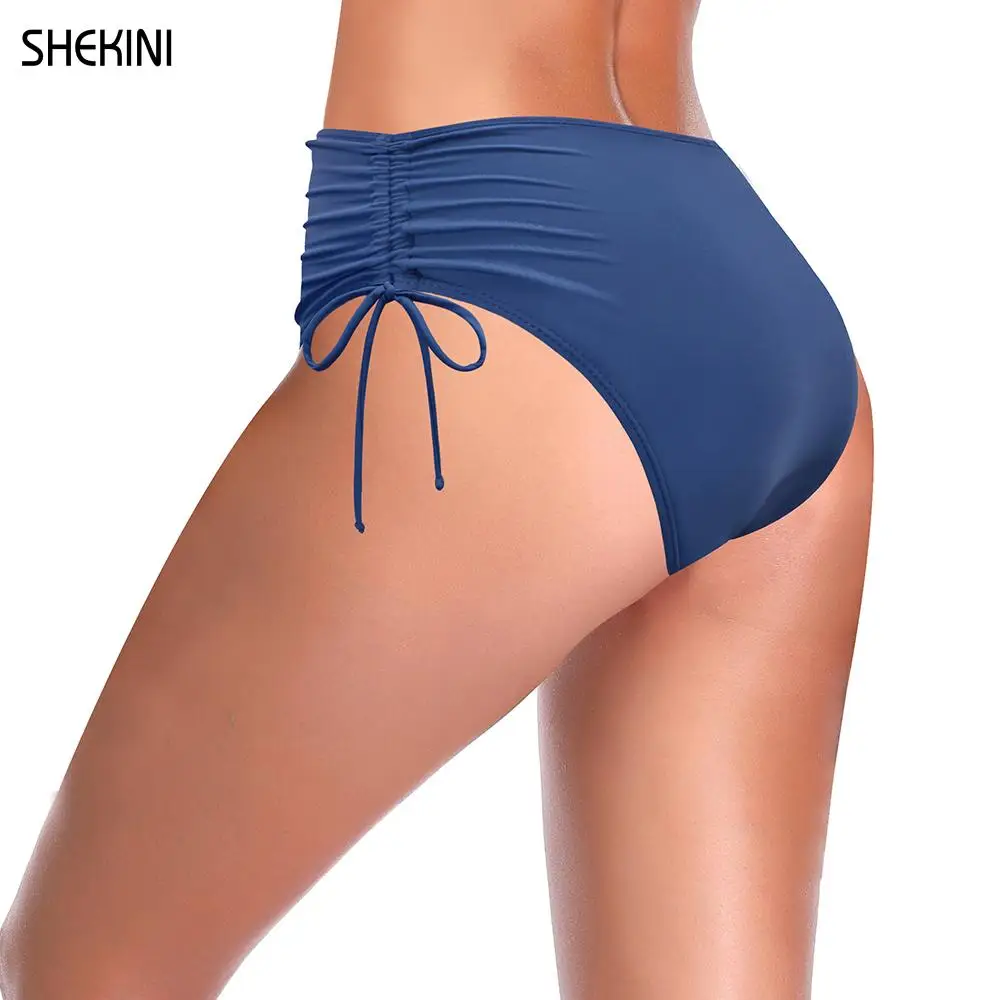 

SHEKINI Women's Ruched High Waisted Bikini Bottom Drawstring Swimsuits Bottoms Hipster Summer Beach Bathing Suit Swimwear