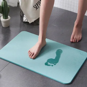 

60*40cm Natural Diatom Mud Absorbent Foot Pad NonSlip Quick-Drying Floor Mat Diatomite Bath For Bathroom Entrance Doormat Carpet