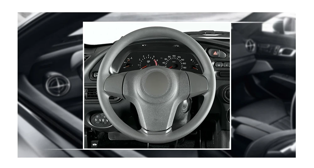 Черные чехлы на руль из искусственной кожи для Chevrolet Niva 2009-(3 спицы) vauxhall Corsa(D) Opel Corsa(D