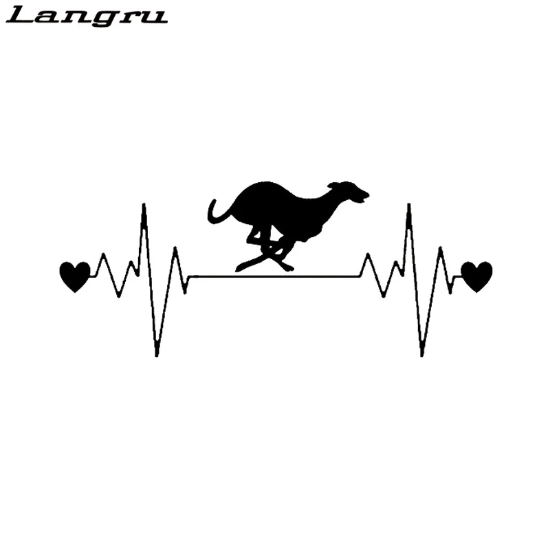 

Langru New Style Lovely Dog Racing Whippet Heartbeat Line Vinyl Car Sticker Accessories Jdm