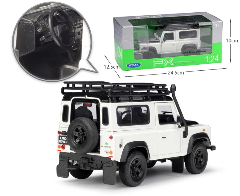 WELLY модель автомобиля из сплава масштаб 1:24 литая машина симулятор Land Rover Defender
