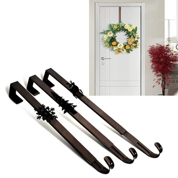 

Christmas Wreath Hook Hanger Over Door Christmas 37-63cm Metal Wreath Hanger Spray Paint Front Door Adjustable Wreath Hook 5