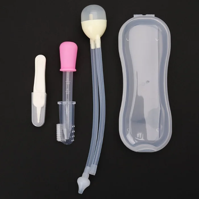 4 шт. набор для ухода за новорожденным младенцем медицинский носовой аспиратор капельница кормушка комплект для кормления - Цвет: 2
