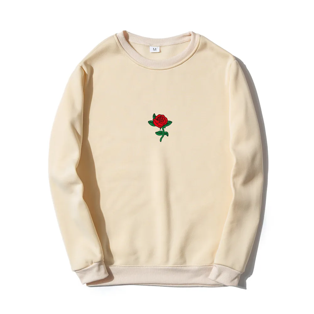 NEW Men Hip Hop Casual Brief Popular Sweatshirts Fashion Man Streetwear Harajuku Autumn Winter Funny Rose Print Hoodie Clothes