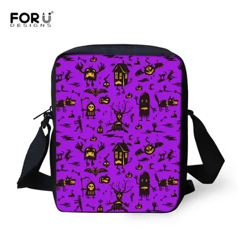 

FORUDESIGNS Dark Gothic Halloween Pattern Shoulder Bag for Women Small Handbag Purse Female Messenger Bags Mini Clutch Women Bag