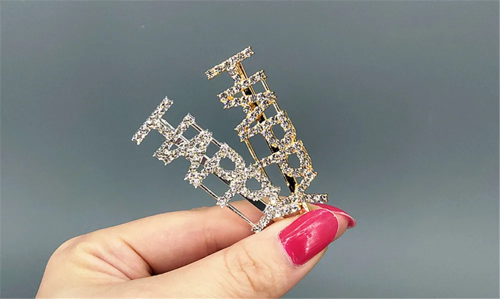 2PCS Shining SWEET LOVE SEXY Letter Hairpins Diamond Barrette Hair Clips For Girls Styling Tool Hairgrip Women Hair Accessories (26)