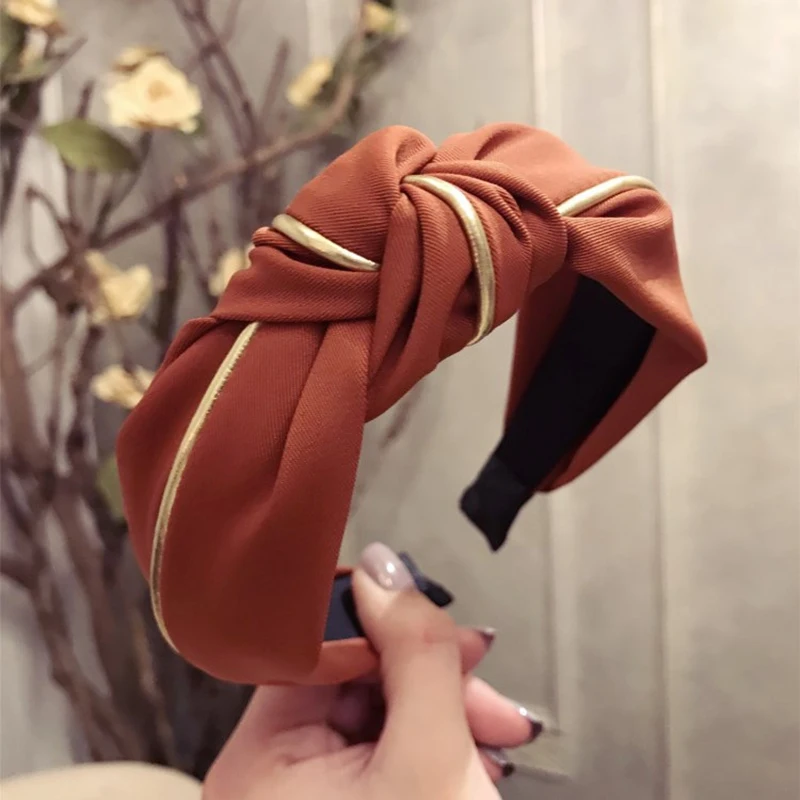 

Ladies Head Hoop Women Headband Bow Knot Cross Solid Color Decoration Hairband Headwrap Brand New Fashion Soft