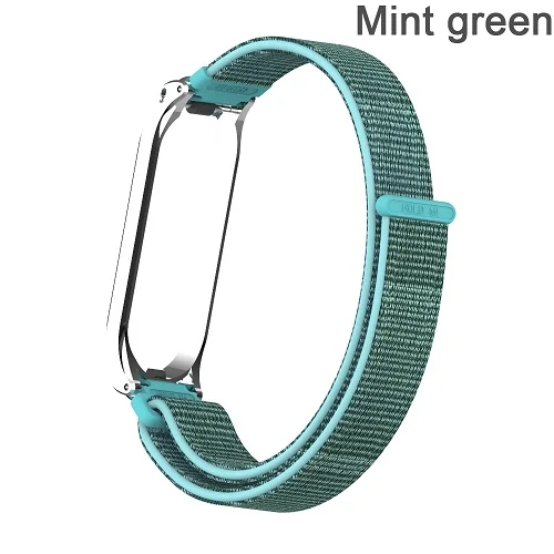 Для mi band 4 сменный браслет на запястье нейлоновый волоконный ремешок дышащий для Xiaomi mi Band 4 3 фитнес-трекер прочный - Цвет: mint green