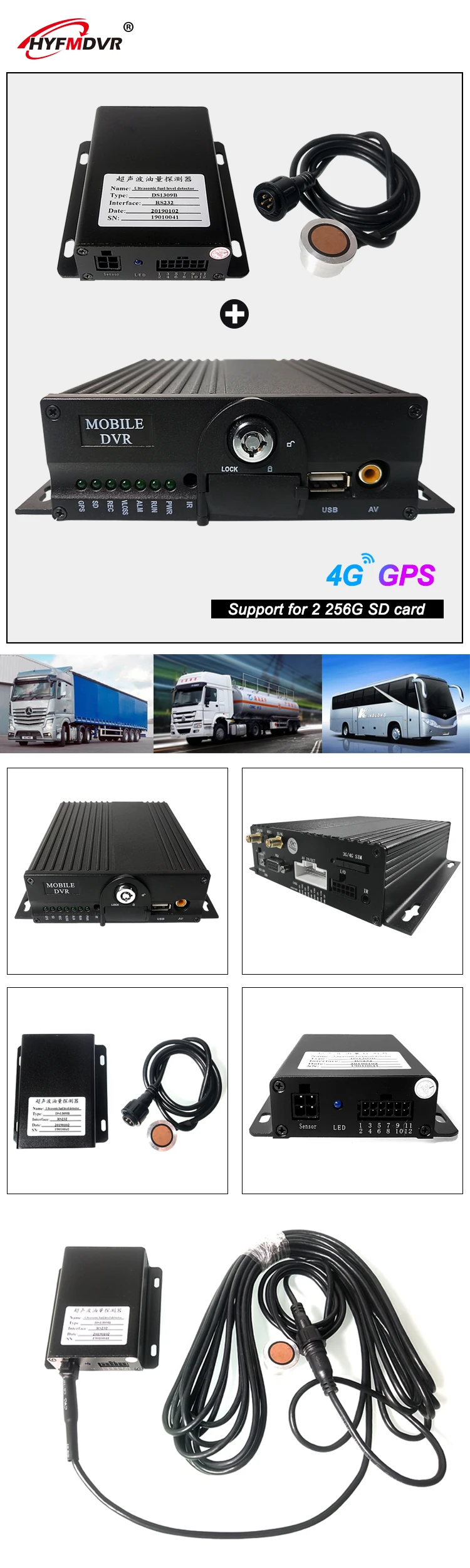 HYFMDVR грузовик дистанционного аудио и видео мониторинга 4g gps 2 млн hd пикселей Мобильный DVR док тонкий сенсор Встроенный 4g gps модуль