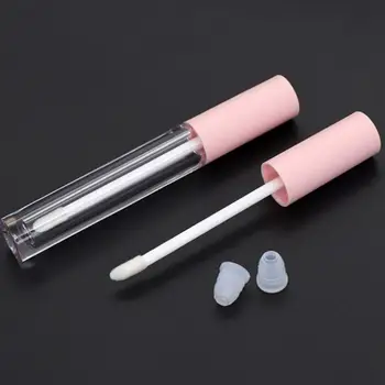 

1pc round Lip Gloss Tube With Pink Cap Clear Bottles Empty Refillable Plastic Lipstick Lip Balm Bottles Vials DIY Container New