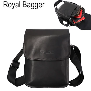 

Royal Bagger Super Hot New Fashion Genuine Cow Leather Sling Bag Travel Men's Business Casual Messenger Retro Shoulder Bags