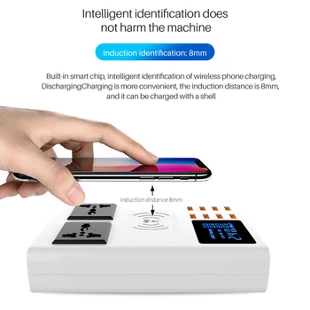 

USB Quick Charger 40W 8-Port LED Display Quick Charge 3.0 Fast Charger Desktop Charging Station iPhone X 8 7 6 for iPad Xiaomi