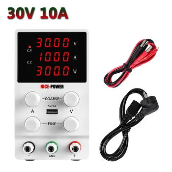 

Precise Adjustment 30V10A Adjustable Laboratory Power Supply 4bit Display DC Repair Switching Power Supply Voltage USB Interface
