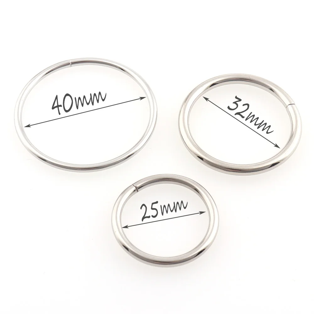10pcs Metal Silver Circle Ring Connection Bags Belt Buckles DIY 25mm 32mm 40mm Leather Craft Garment Strap Hardware Accessories | Дом и сад