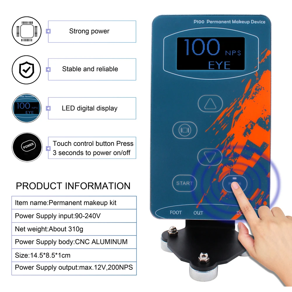 Biomaser P100 машинки для татуировок Перманентный макияж, микроблейдинг, Ротационная Машина, микро лезвия, для тату бровей, Наборы профессиональная ручка для брови, подводка, губы