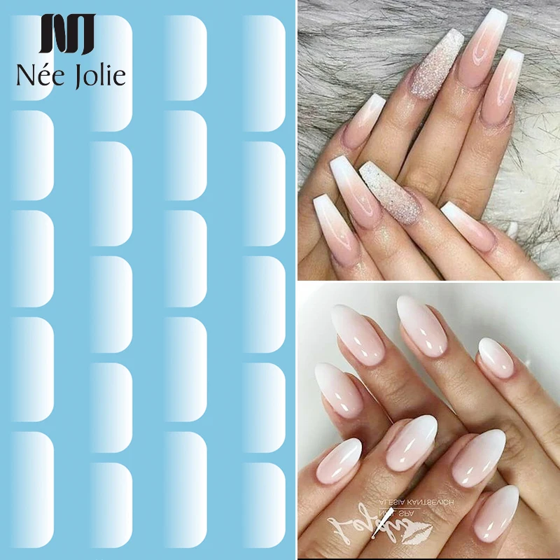 

1 PC Nail Design Protein White Gradient Water Nail Decals Sticker Fresh Transfer Stickers Nature Nail Art Watermark Accessories