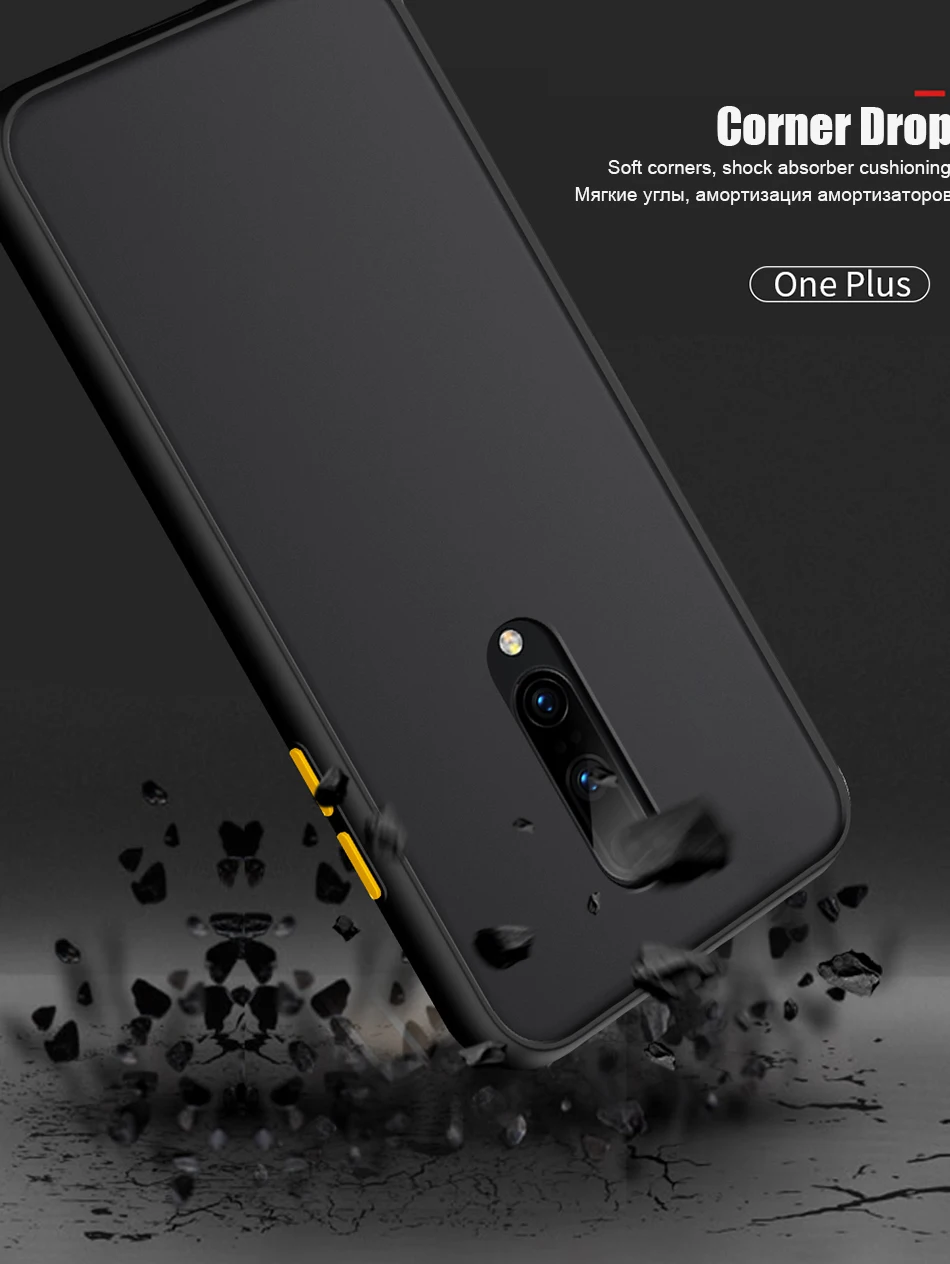 Защитный полупрозрачный чехол для Oneplus 7 7T Pro противоударный силиконовый Жесткий матовый чехол для One plus 7T 7 Oneplus 6T 6 1+ 6 Fundas