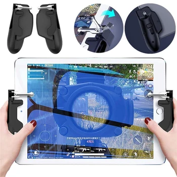 

PUBG Controller iPad Four Finger Pubg Mobile Trigger Gamepad Grip L1R1 Fire Aim Button Joystick For iPad Tablet FPS Game Gamepad