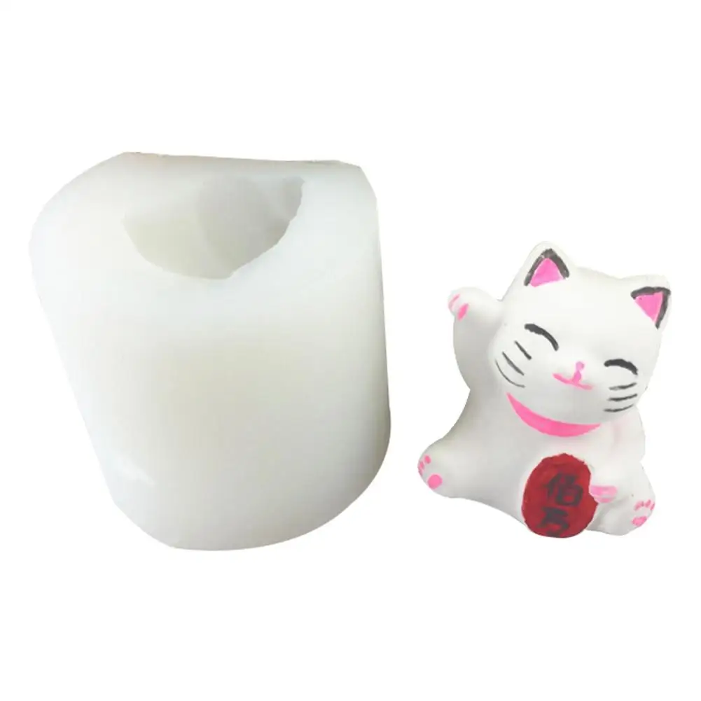 Lucky Cat Форма пластырь Плесень Свеча Мыло Форма для шоколадного торта Декоративные DIY мыльный пластырь формы украшения торта инструменты