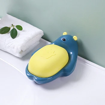 

Toy Cartoon Shape Soap Box with Cover Draining Practical Easy Clean Soap Dish Bathroom Candy Colors Soaps Dish Box
